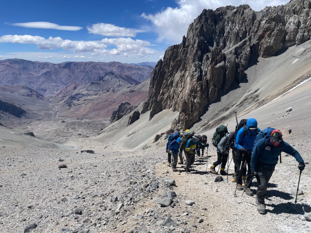 Elevation gains on Aconcagua