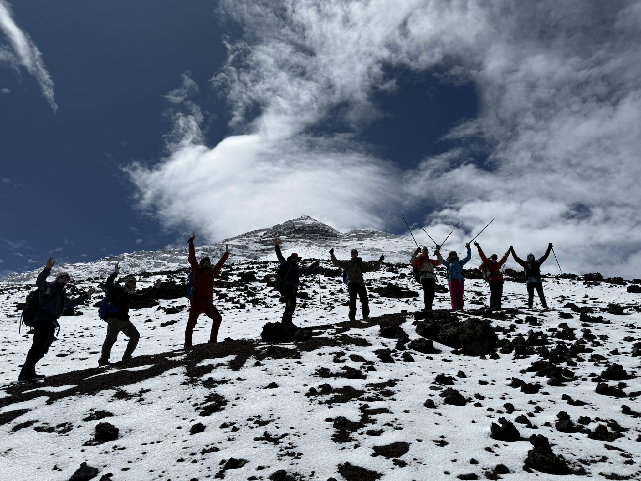 Hiking up Cotopaxi.