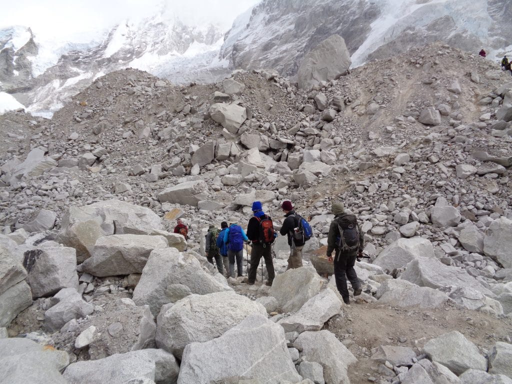 Hiking into Everest Base Camp