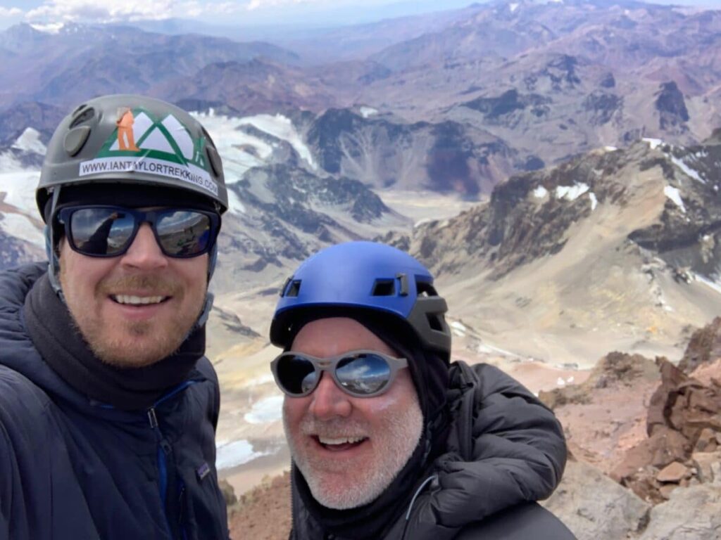 Enjoying the summit of Aconcagua