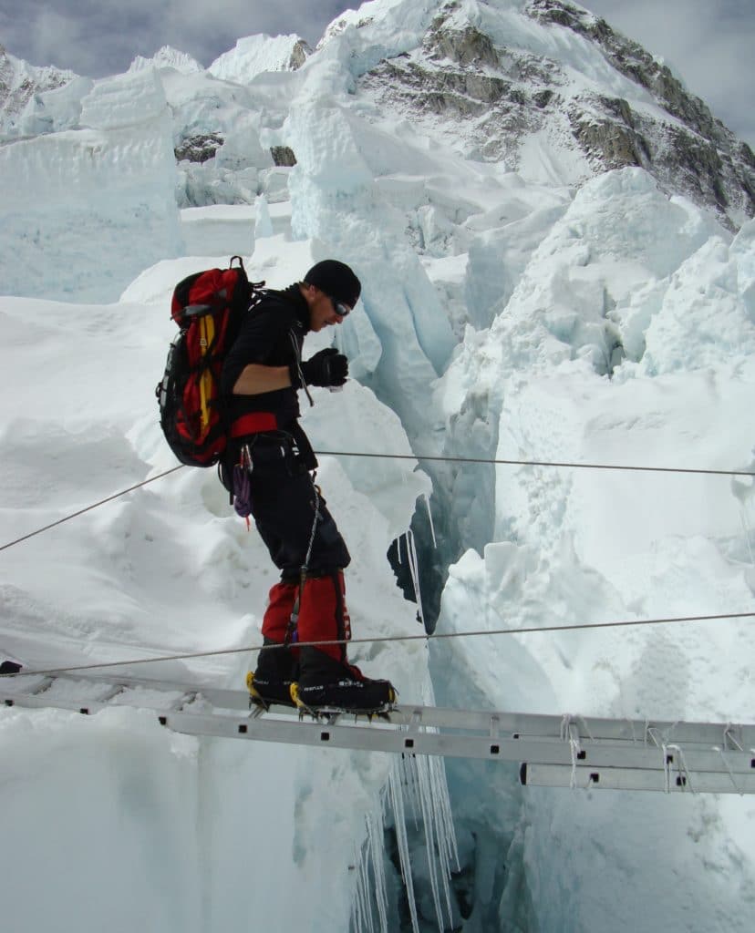 The Khumbu icefall on Mount Everest