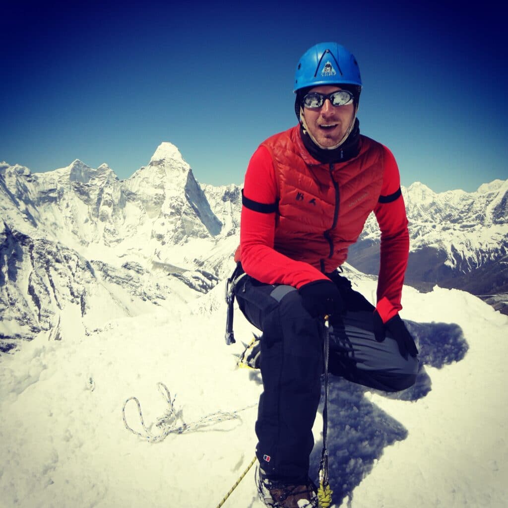 Ian Taylor on the summit of Island Peak