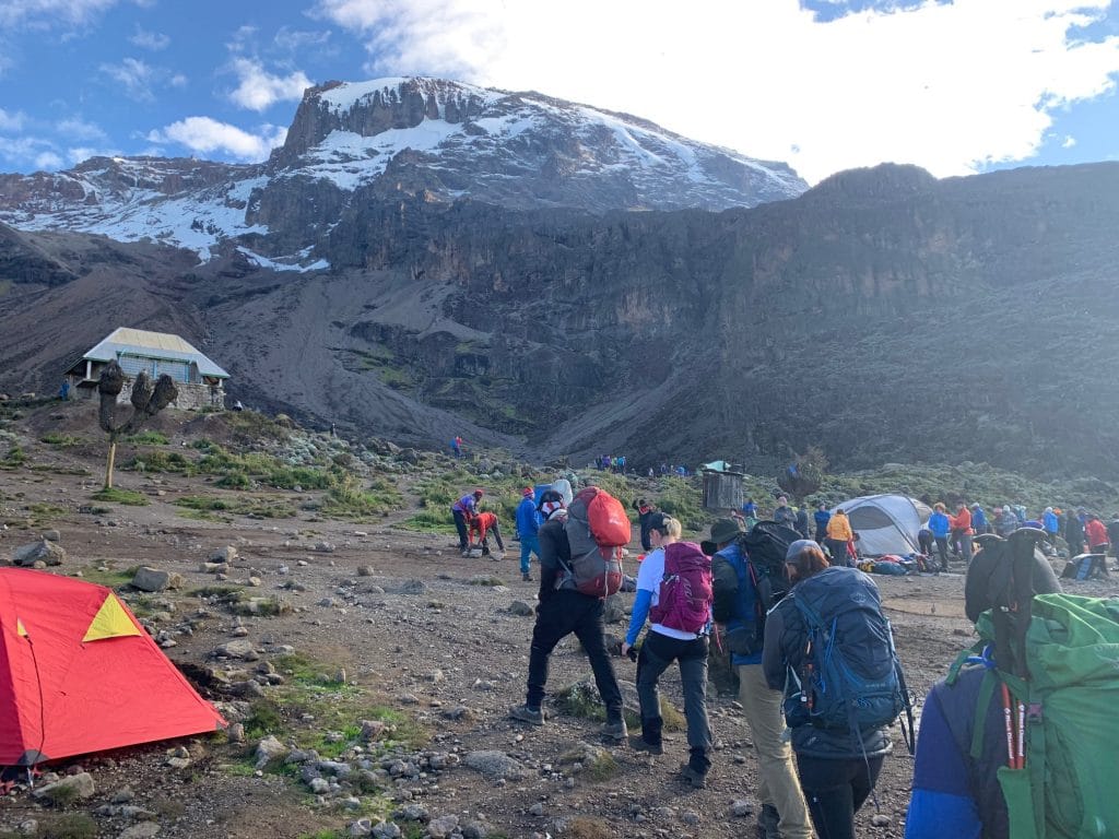 Moving up to the Barranco Wall on Kilimanjaro