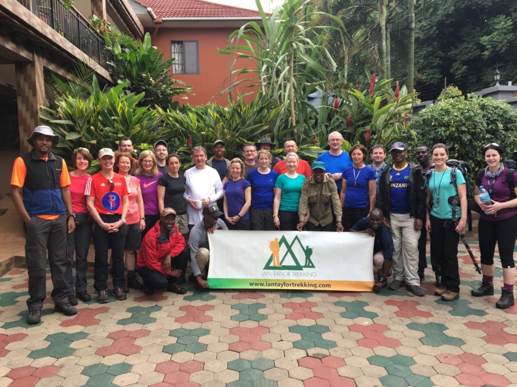 The Group Leaving the Hotel to Start the CLimb