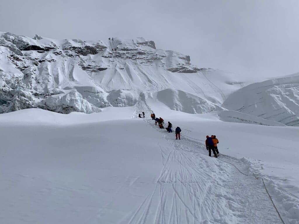 The headwall on Island Peak
