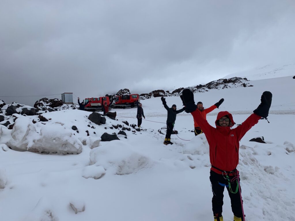 Training on the side of Mount Elbrus