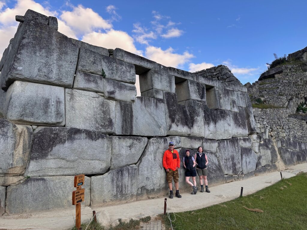 Touring Machu Picchu.