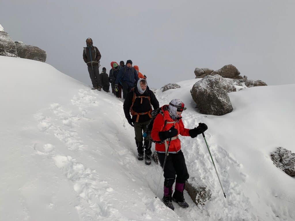 Hiking down Kilimanjaro