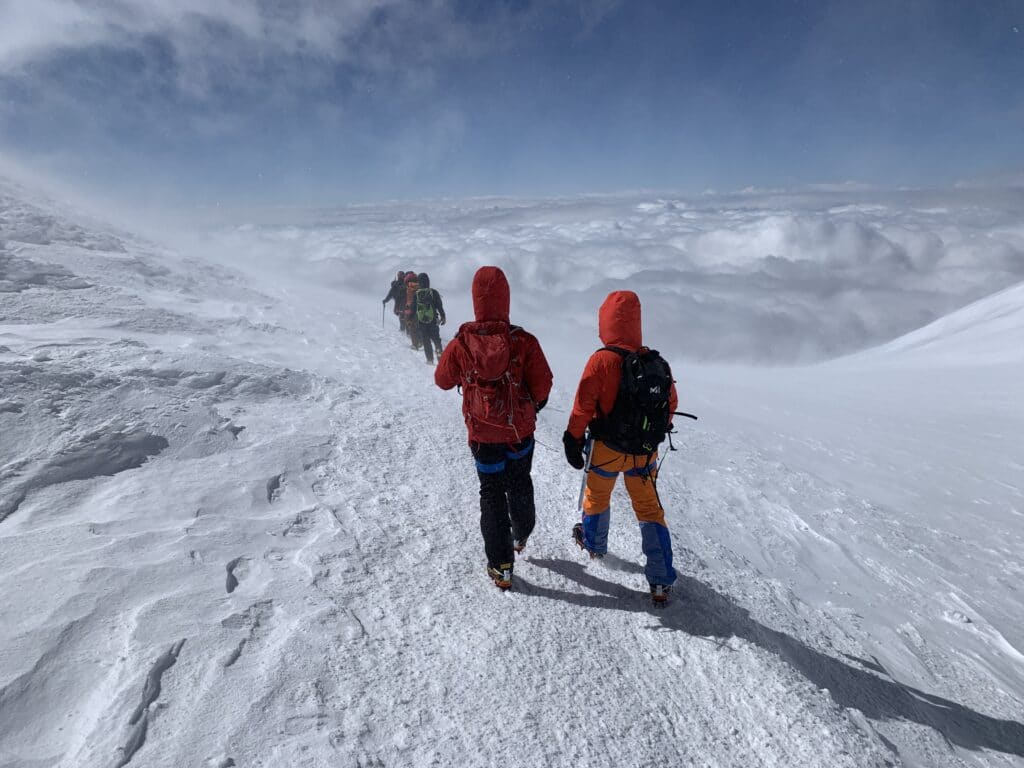 The long hike down Mount Elrus