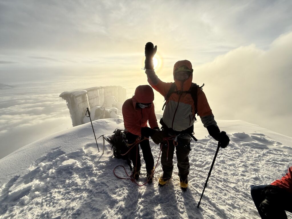 On the summit of Cotopaxi.